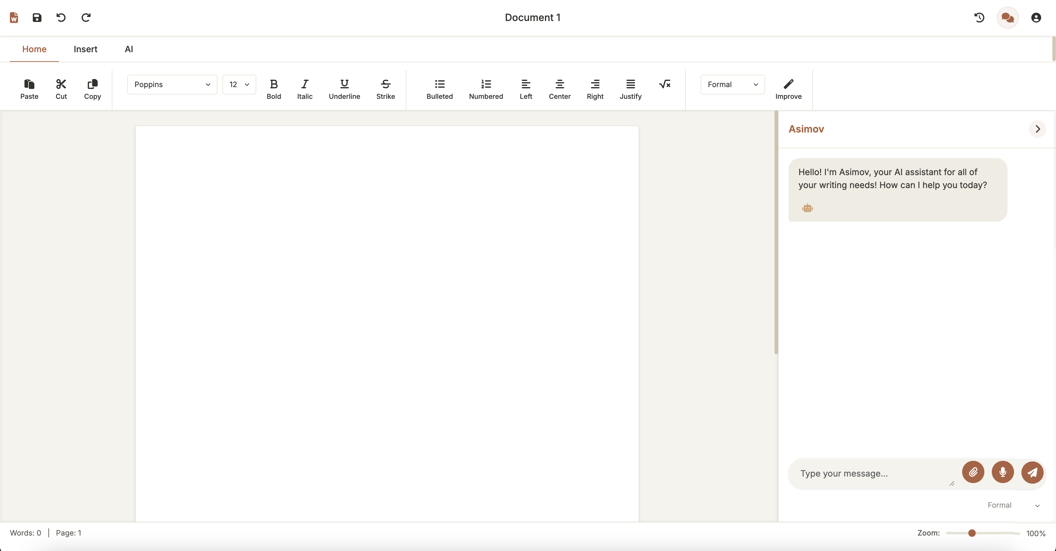 Syntax AI writing assistant interface