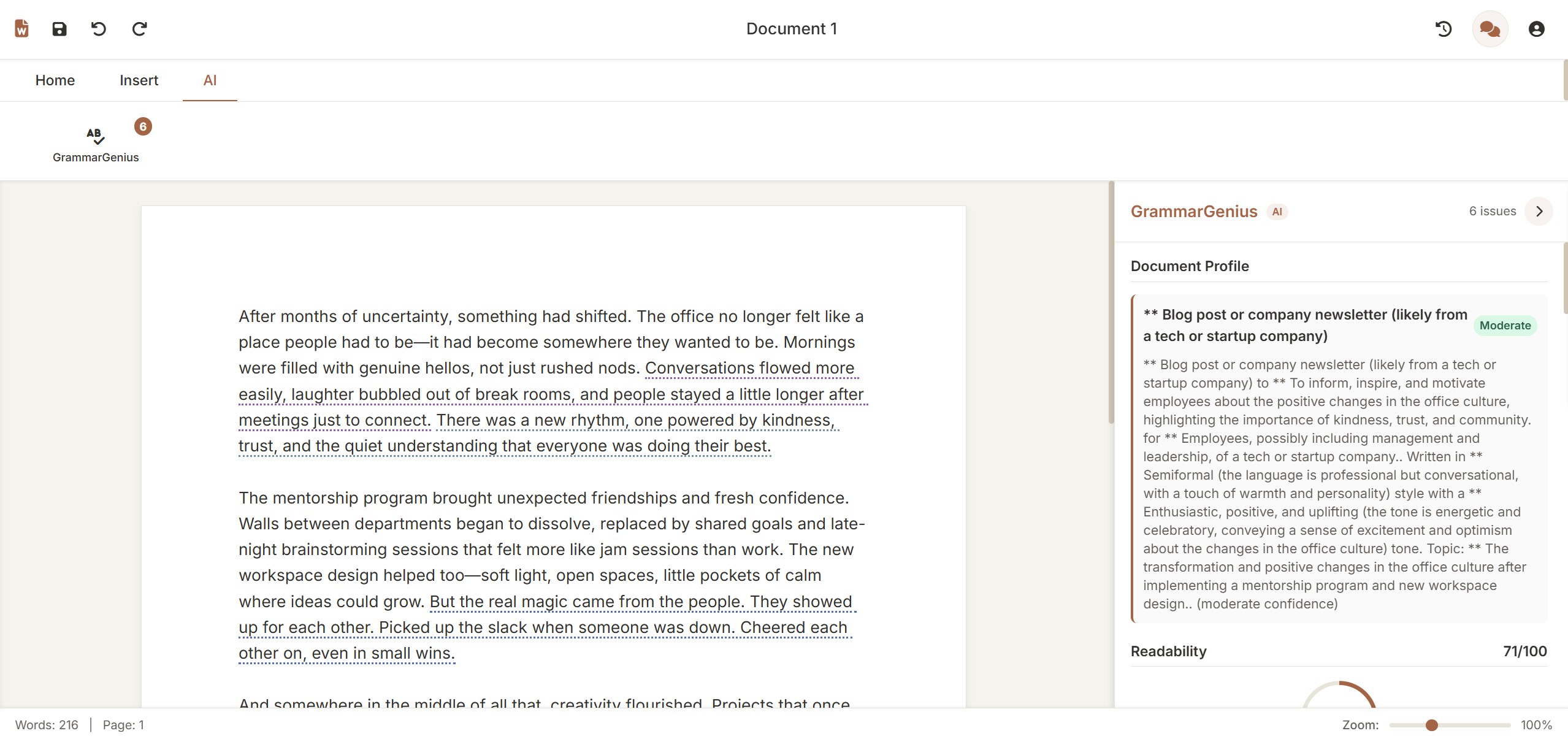 Document analysis